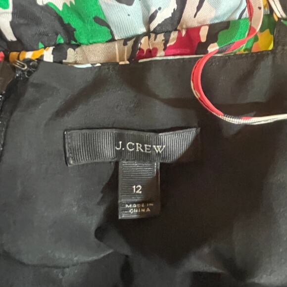 J. Crew Silk Dress Womens 12 Multicolor Watercolor Brushstroke Print Midi Artsy - Picture 7 of 10